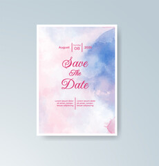 Fototapeta premium Wedding invitation with abstract splash watercolor