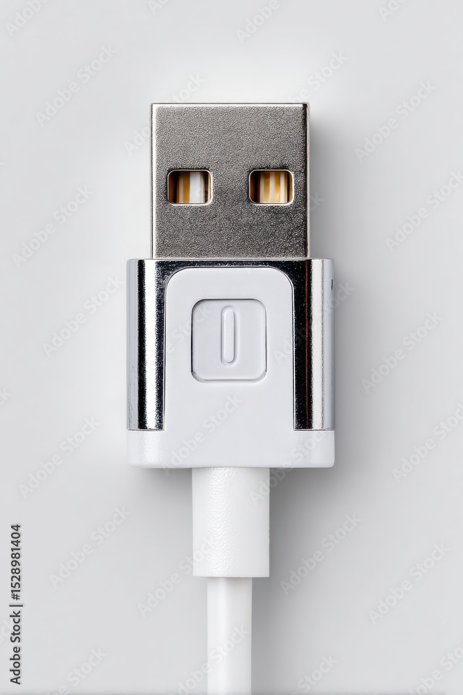 Poster detail of a micro-usb port showcasing intricate design against a pristine white backdrop – commercia
