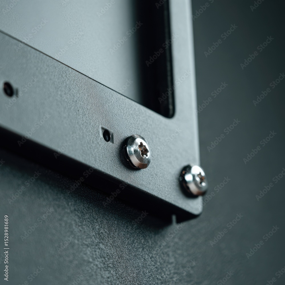 Poster detailing the intricate design of a monitor back featuring a vesa mount with well-defined screw hole