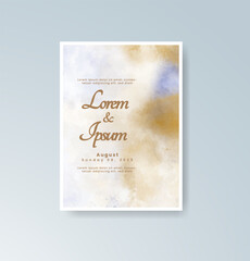 Wedding invitation with abstract splash watercolor