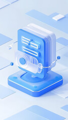 3D Digital Document Icon Design