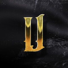 Profile picture with letter "U" in gold color on black background in a luxurious style. © CreativeScope