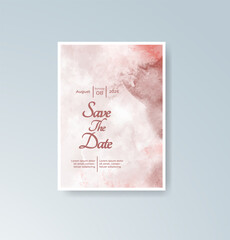 Wedding invitation with abstract splash watercolor