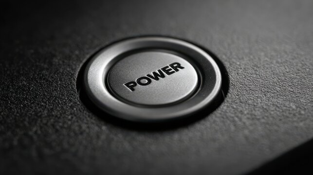 Detail of a power supply button on a sleek docking station showcasing a refined metallic finish without any visible branding