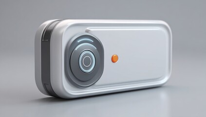 3D rendering of a compact smart garage door opener with wireless connectivity.