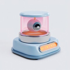 3D automated pet feeder, isolated on a clean white surface for emphasis