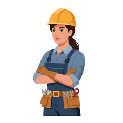 Female Construction Worker Illustration
