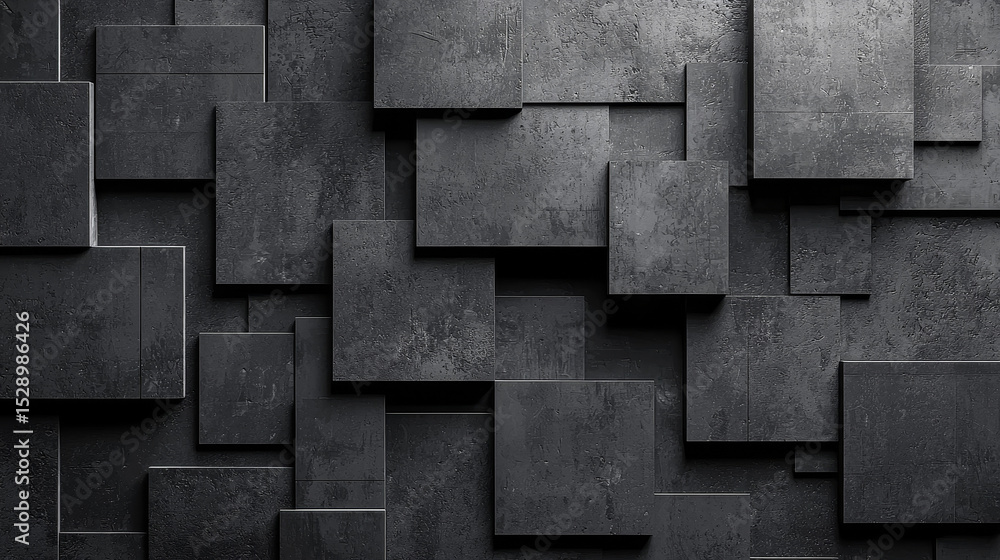 Poster abstract geometric background with dark gray textured panels arranged in a modern, minimalist patter