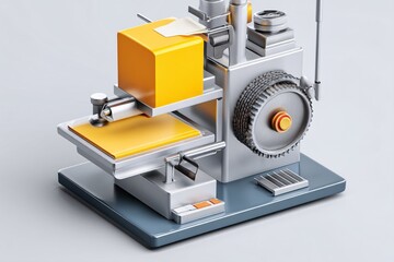 3D rendering of a label maker, offering practical labeling solutions for organization