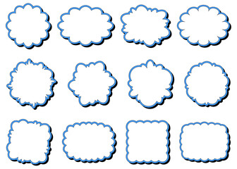 曲線のフレームセット、ポップなデザイン、影付き