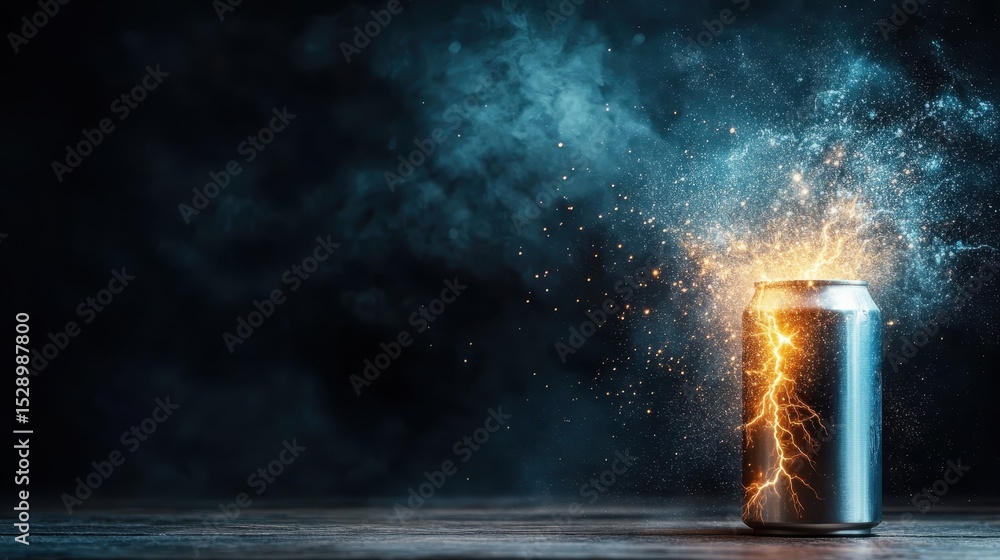 Aufkleber a dynamically visual representation of a soda can exploding with energy, emphasizing motion, excitem
