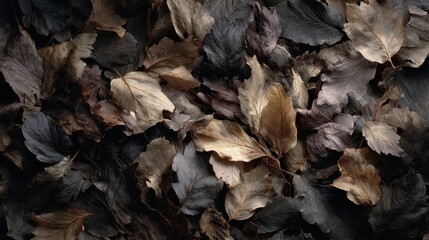 Autumn Leaf Mold Covering Forest Floor in Rich Textures and Colors