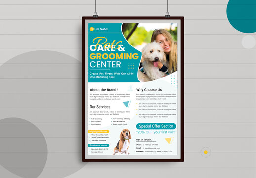 Pets Walking Flyer Layout