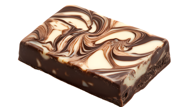  Creamy Chocolate Bar with Swirled Topping with isolated on a white or transparent  background   