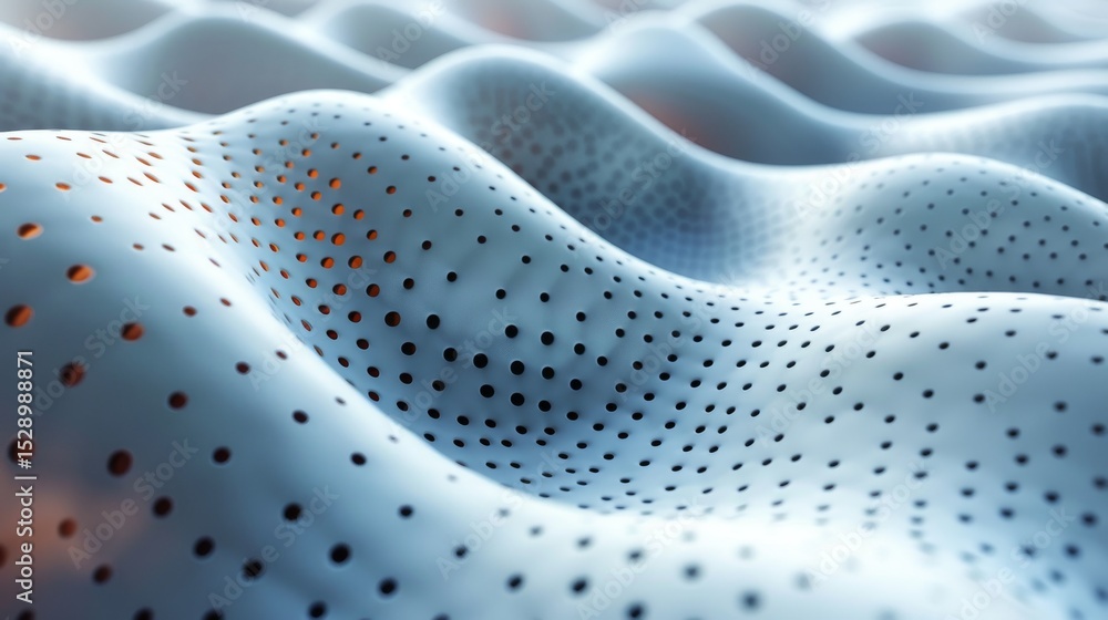 Aufkleber a mesmerizing image of abstract wave textures featuring smooth curves and perforated surfaces that c