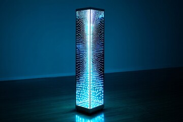 LED floor lamp in 3D, clean design, isolated against a white backdrop