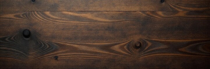 Dark, oiled oak surface; subtle knots and grain visible, home decor, setting