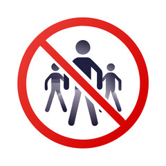 Avoid crowds symbol isolated on white background 