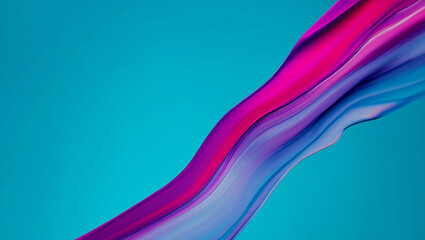 Obraz premium Abstract swirls of purple pink and blue colors against a bright turquoise background