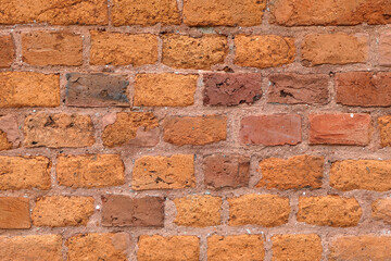 Red old brick wall background