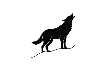 silhouette-of-a-howling-wolf-standing-on-a-rock--.eps