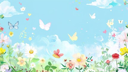 Naklejka premium Playful Pixels: Adorable Cute Cartoon Background Images – Whimsical Clouds, Colorful Rainbows, Dancing Stars, and Cheerful Characters in Vibrant, Simplified Illustrations for Kids’ Projects