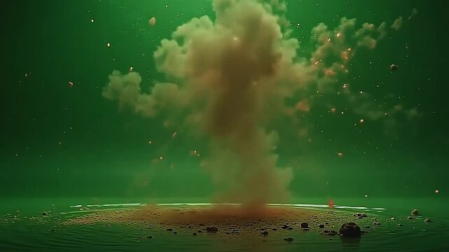 ampere radiant eyeball irrupt with an burst marxist pigment stage effect, natation complete ampere unagitated greenish background, melting impulse and calmness.