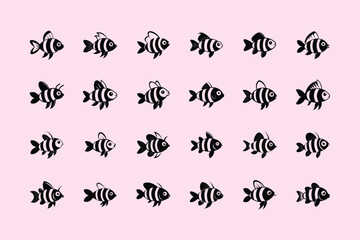 Bumblebee Goby, aquarium vector art illustration