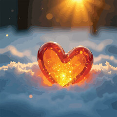  glowing heart in the snow