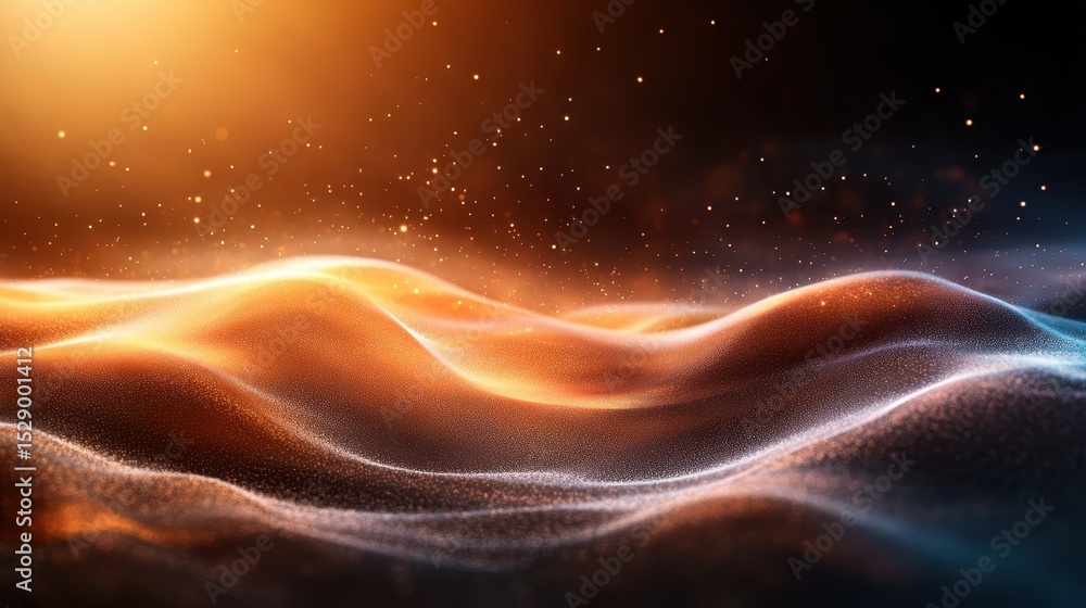 Aufkleber a mesmerizing abstract image showcasing vibrant ripples of glowing colors, evoking emotions of warmt
