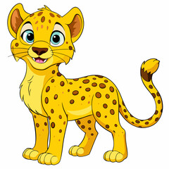 animal, giraffe, cartoon, zoo, vector, wild, mammal, illustration, cheetah, leopard, wildlife, safari, jaguar, cat, cute, neck, isolated, fun, character, comic, funny, art, baby, jungle, nature