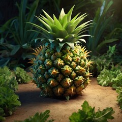 Fototapeta premium pineapple in the garden