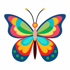 set of colorful butterflies