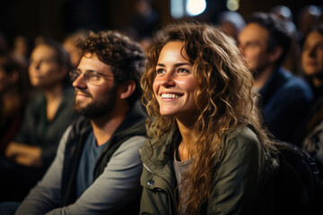 Obraz premium An engaging snapshot of an audience captivated by a live performance, revealing emotions of joy and connection in a communal event, highlighting the power of shared experiences.