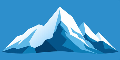 Fototapeta premium Dramatic Icy Mountain Ridge Landscape Background with Snow and Ice Vector Illustration