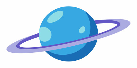 Whimsical Cartoon Planet with Ice Caps and Orbit Rings Vector Illustration Background