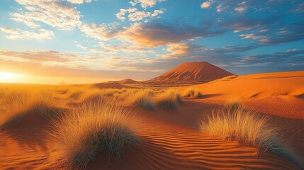 Cinematic African Landscape with Sahara Grasslands at Sunrise for Epic Desert Exploration View 63