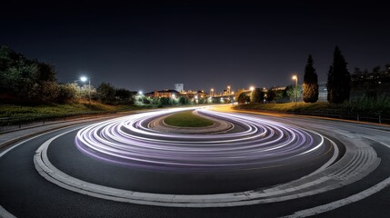 High-Speed Light Trails Around Black Hole Style Intersection