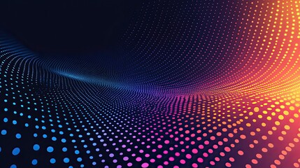 Circle Halftone Design with Abstract Dotted Circles, Round Halftones and Gradient Colors