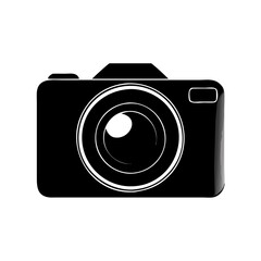 Black camera icon isolate on white background 