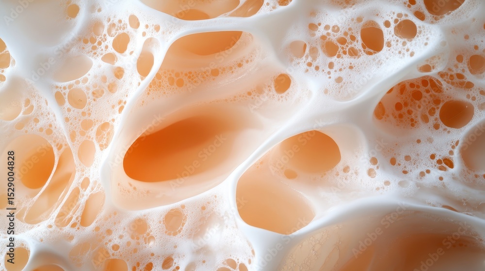 Aufkleber an abstract close-up revealing the intricate patterns of a porous material, showcasing bubbles and t