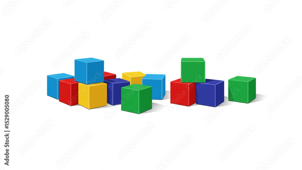 Poster colorful building blocks design element perfect for kids projects playful branding or logo creation 