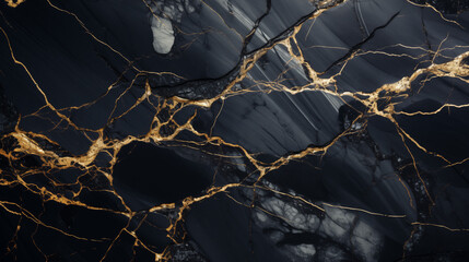 Noir marble canvas featuring burnished gold geological streams