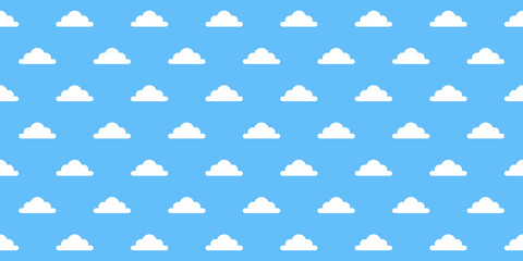Seamless cloud pattern. Blue sky background.