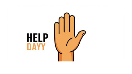 Obraz premium A raised hand design perfect for Help Day campaigns promoting charity work and volunteer opportunities for social good.