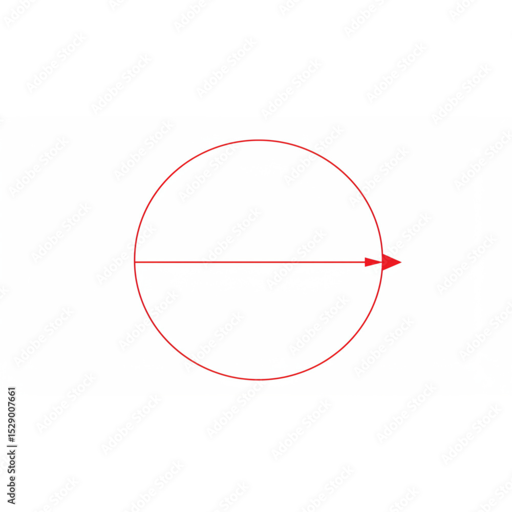 Poster a clean red circle graphic with a directional arrow ideal for logo design branding and web design pr