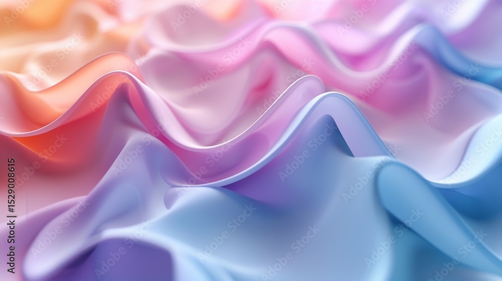 Aufkleber a captivating close-up of flowing fabric in a gradient of soft pastel colors, creating a dreamy and 