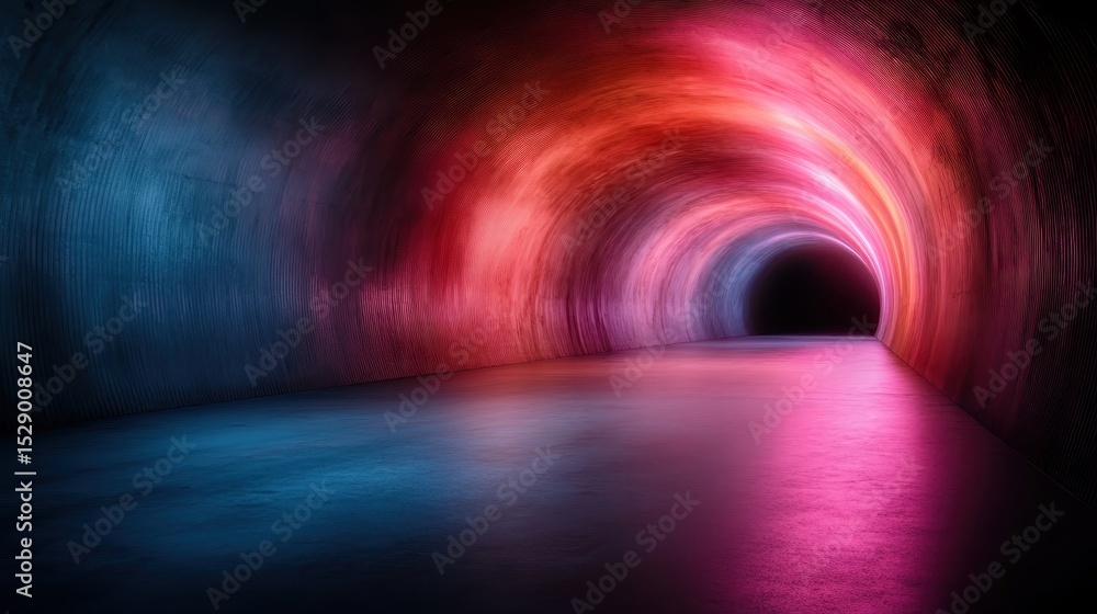 Aufkleber a visually stunning tunnel filled with vibrant colors and dynamic light patterns, creating an immers