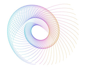 Abstract Gradient Wireframe Loop. Background  JPG Digital Art for Branding, Tech, Interior, Fashion, and Textile Design, Jewelry. Dynamic Geometric Shape with Flowing Lines. Modern Aesthetic