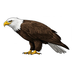 Obraz premium Majestic Bald Eagle Bird Design Perfect for Logos Branding and Mascots Scalable Graphic Resource